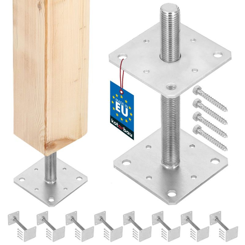 Podstawa słupa KOTARBAU regulowana pręt gwint 110x250 mm 8 szt.
