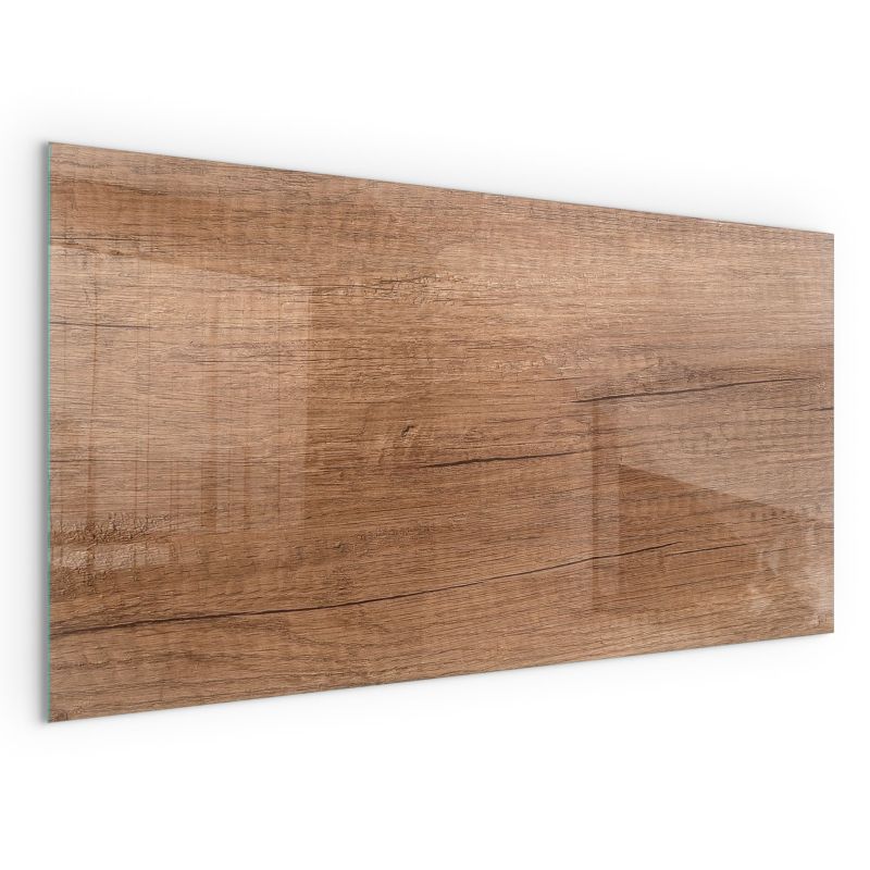 Szyba Prostokątna przed Kominek Wallfluent 120x60 cm Ochrona Podłogi przed Żarem Naturalny wzór drewna 1 szt.