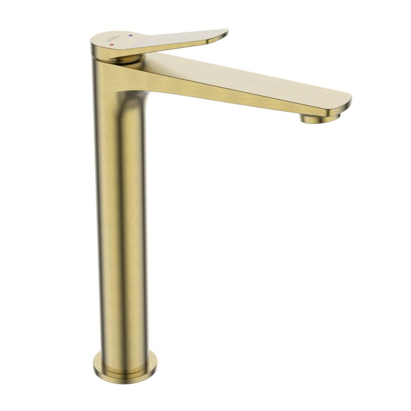 Bateria umywalkowa wysoka Invena Nestos, Złoto Szczotkowane, 1 szt