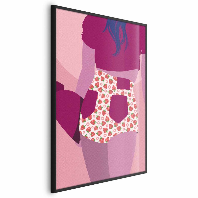 Plakat Artgeist Spodenki w truskawki 60x90 cm z ramą czarną 1 szt