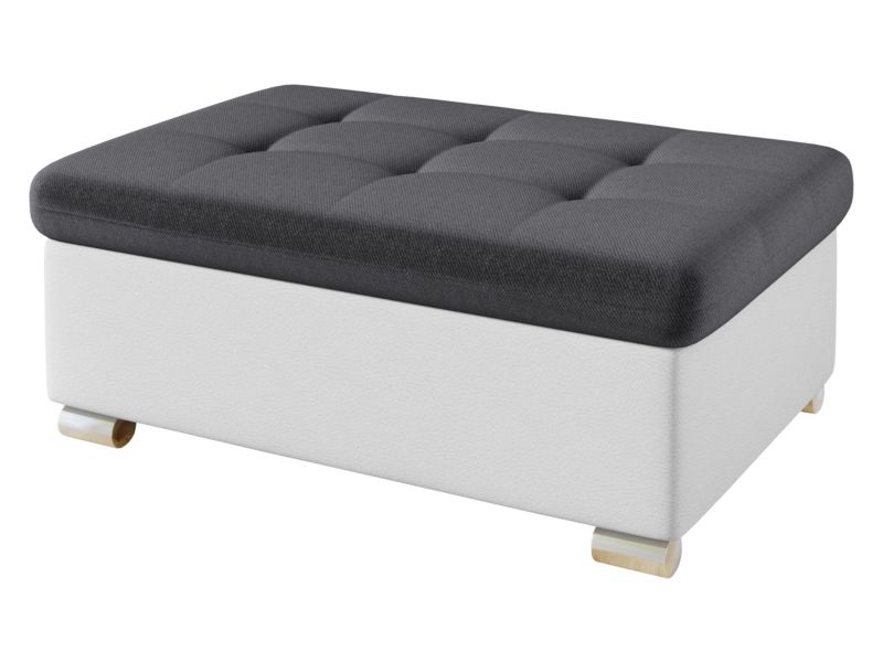 Pufa MIRJAN 24 Niko Duża biała ekoskóra/stalowy szary 1 szt.