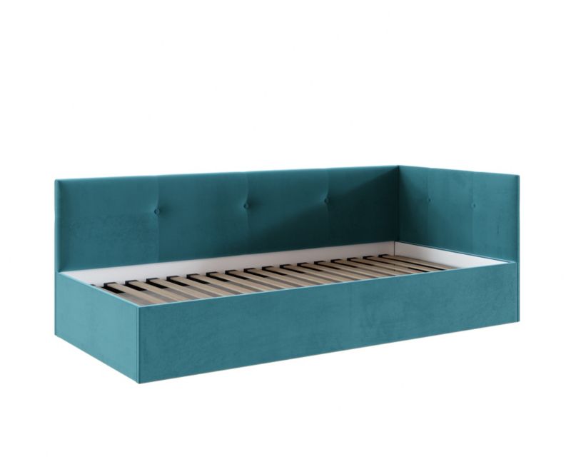 Łóżko młodzieżowe tapicerowane FDM FREDDY 90x200 turkusowe ze stelażem podnoszonym 1 szt.