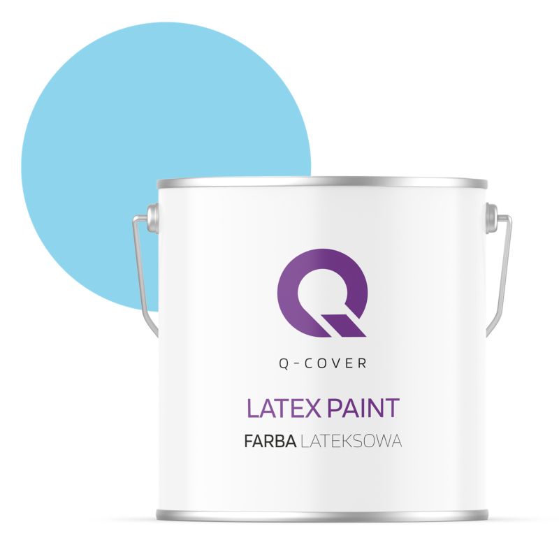 Farba Lateksowa Do Ścian i Sufitów Q-Cover Jasny niebeski H0361 Głęboki Mat 5L