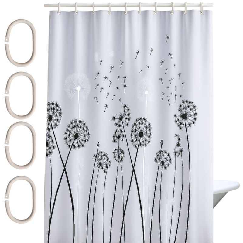 Zasłona prysznicowa Estiva tekstylna 180x200 wzór dmuchawce 1 szt.