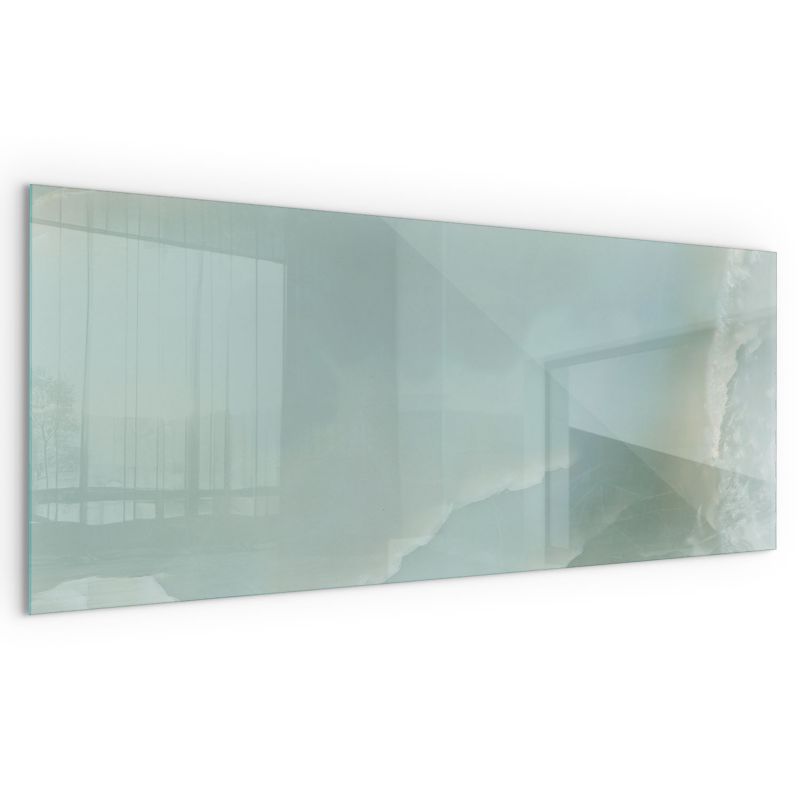 Szkło Hartowane pod Kominek/Piec Wallfluent 125x50 cm Szyba Ochronna Prostokątna Delikatny marmurowy wzór 1 szt.