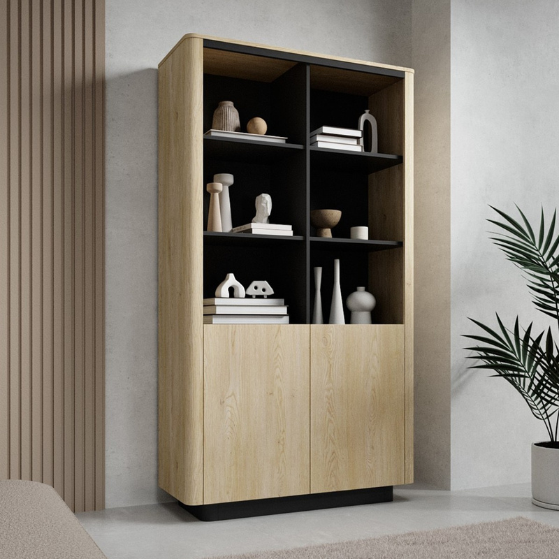 Nowoczesny regał 113 cm na książki do salonu dąb cremona TORDIO