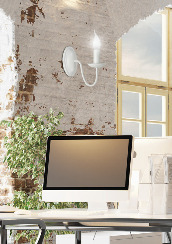 Kremowy kinkiet ścienny 1xE14 do salonu BACOLI metal rustykalny