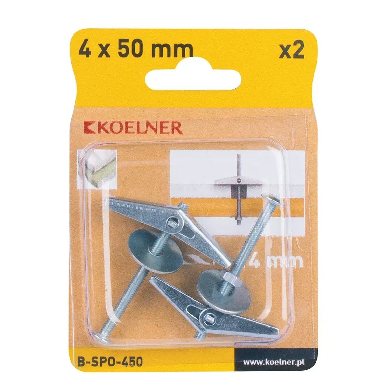 Koelner Kotwa metalowa parasolowa 4x50mm metryczny 2szt