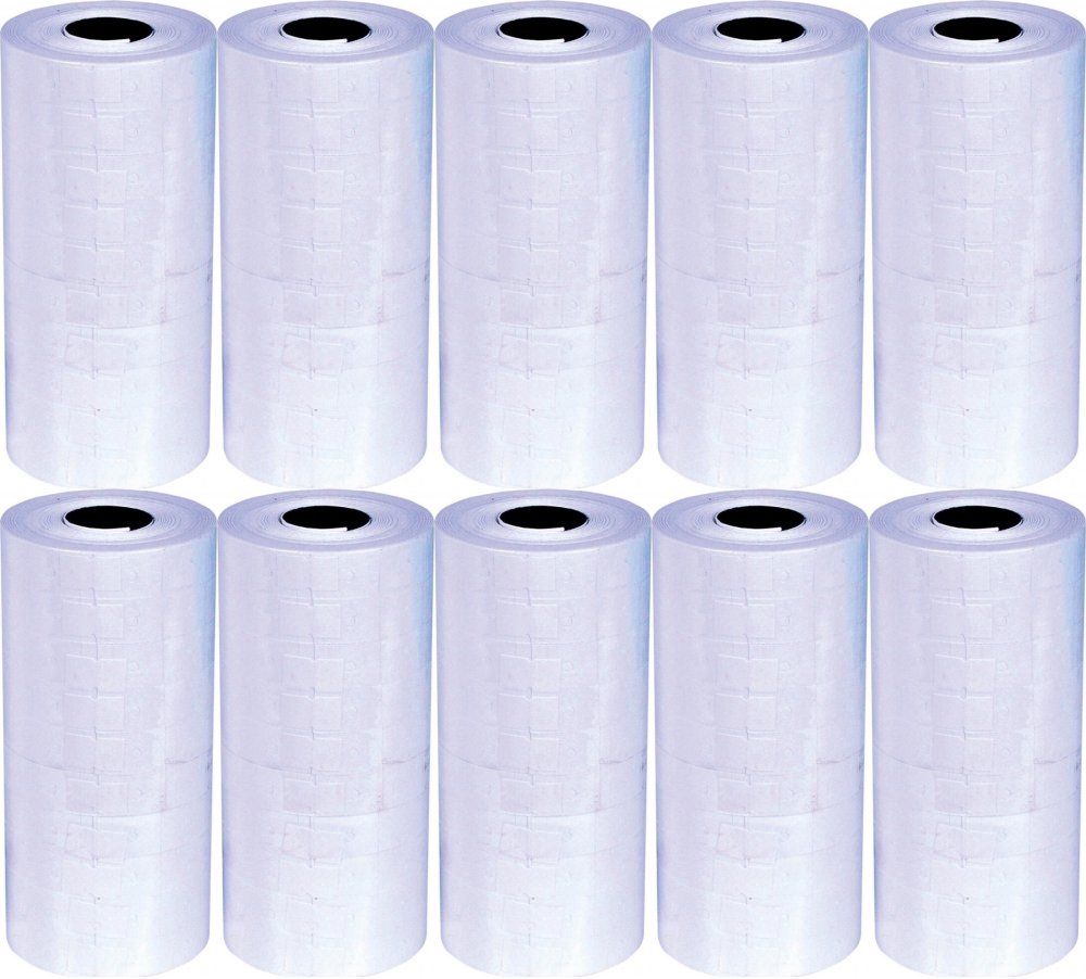 10x Etykiety do metkownic Q-Connect, dwurzędowe, 1000 etykiet, 23x16mm, biały