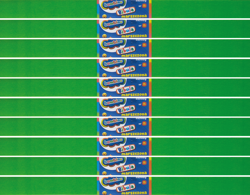 10x Bibuła marszczona Bambino, 200x50cm, zielony