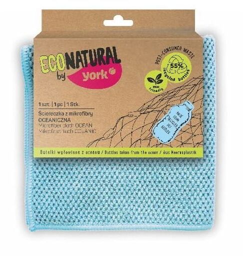 Ściereczka z mikrofibry Eco Natural by York Oceaniczna, 30x30cm, 1 sztuka, niebieska