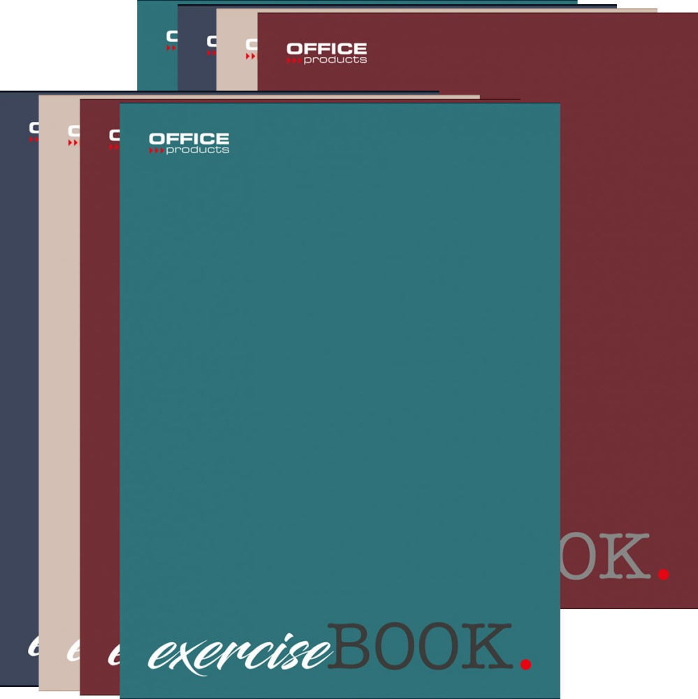 8x Zeszyt w kratkę Office Products, A5, 96 kartek, mix kolorów