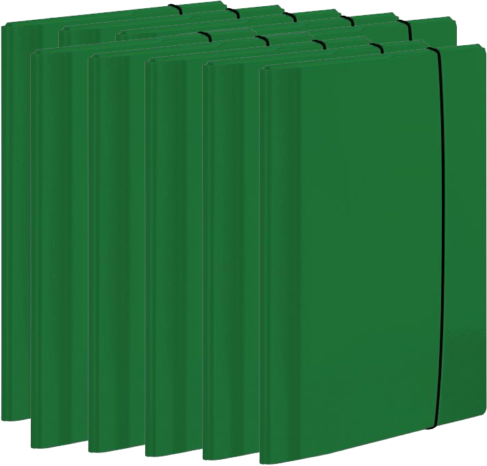 10x Teczka z gumką laminowana VauPe Large 2, A4, 20mm zielony