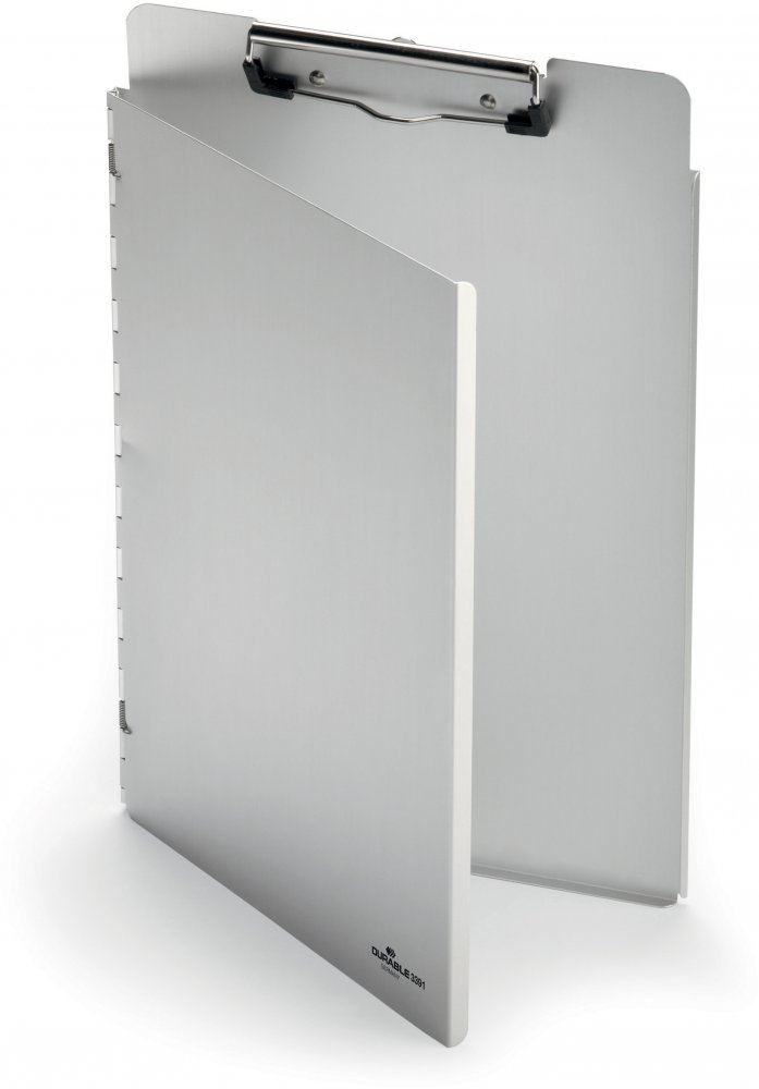 Clipboard Durable, z okładką, A4, aluminiowy, srebrny