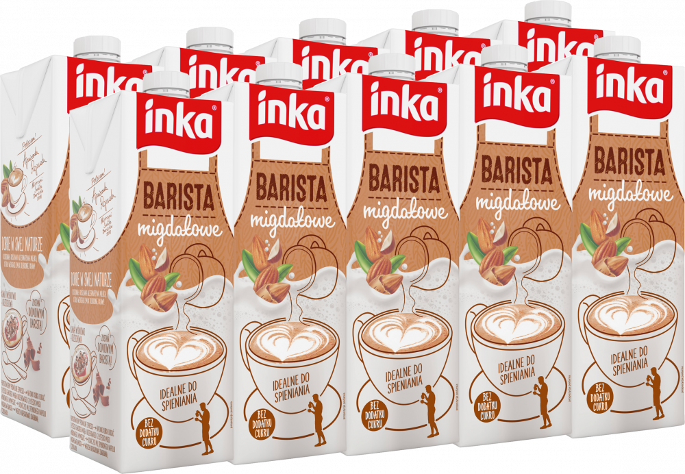 10x Napój migdałowy Inka Barista, 1l