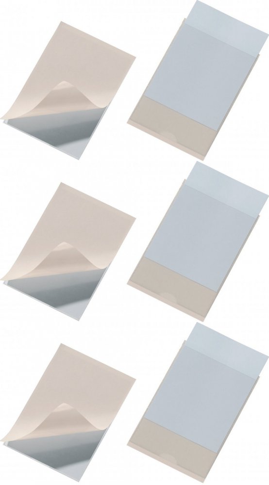3x Kieszeń samoprzylepna Durable Pocketfix, 74x105mm, 10 sztuk, przezroczysty