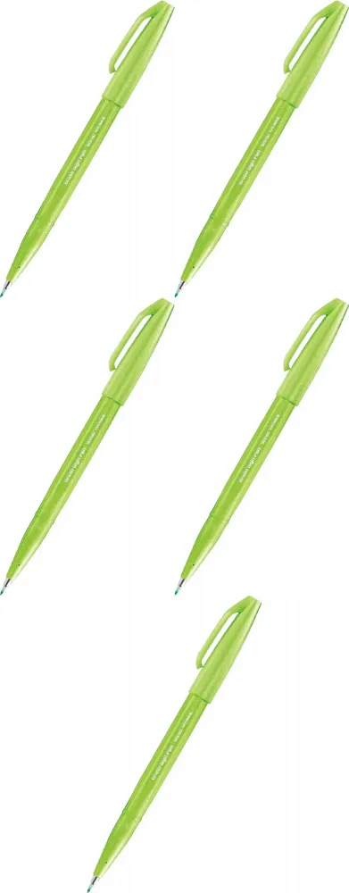 5x Pisak pędzelkowy do kaligrafii Pentel Brush Sign Pen SES15C, 2.07mm, seledynowy