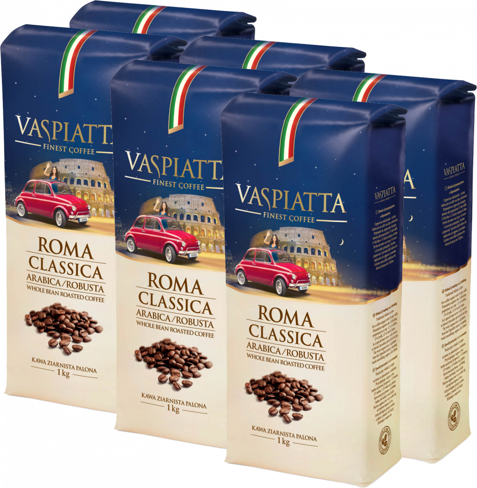 6x Kawa ziarnista Vaspiatta Roma Classica, 1kg