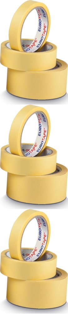 6x Taśma maskująca Dalpo, Euro-Tape, 48mm x 33m, żółty