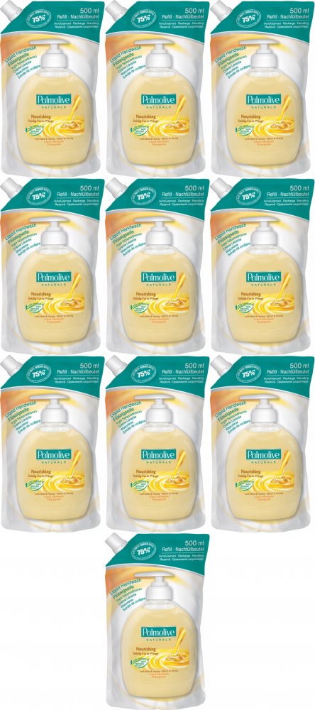 10x Mydło w płynie Palmolive, mleko i miód, zapas, 500ml