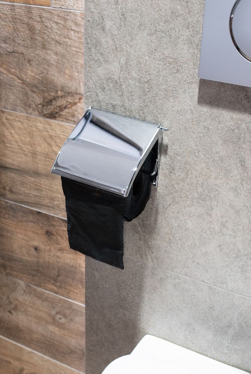 AWD Interior uchwyt na papier toaletowy z pokrywą chrom AWD02091338