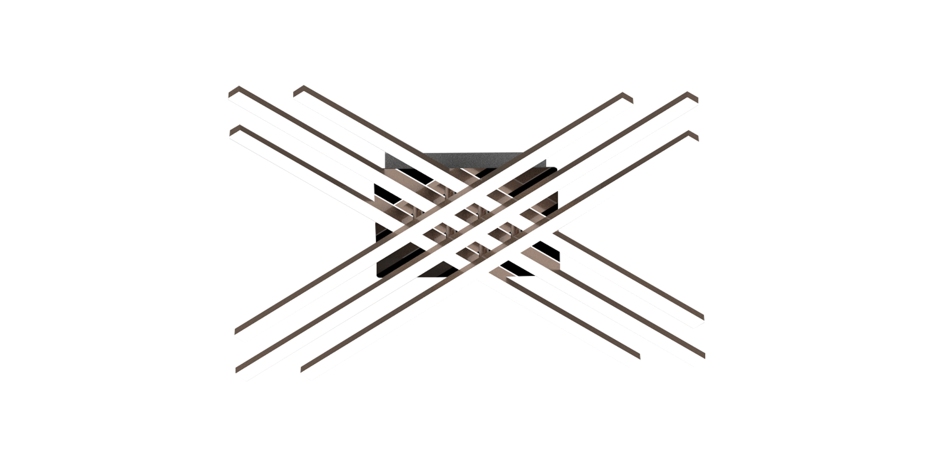 Zuma Line Cross lampa podsufitowa 6x8 W czarna-chrom PL99829-6