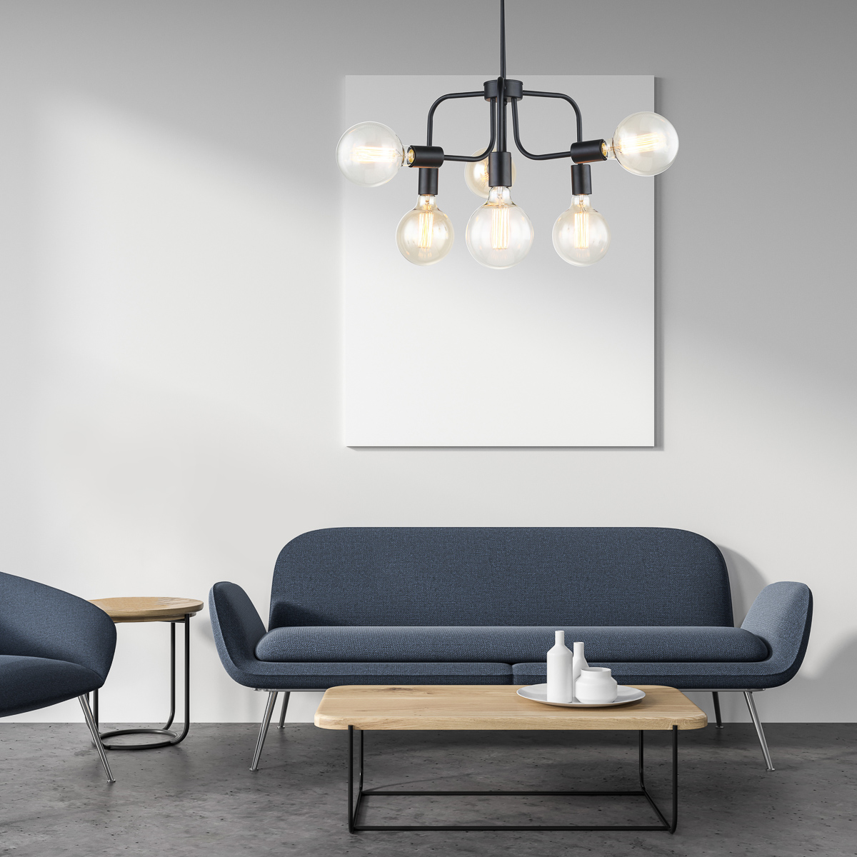 Italux Kristy lampa wisząca 6x60 W czarna MDM-3678/6 BK