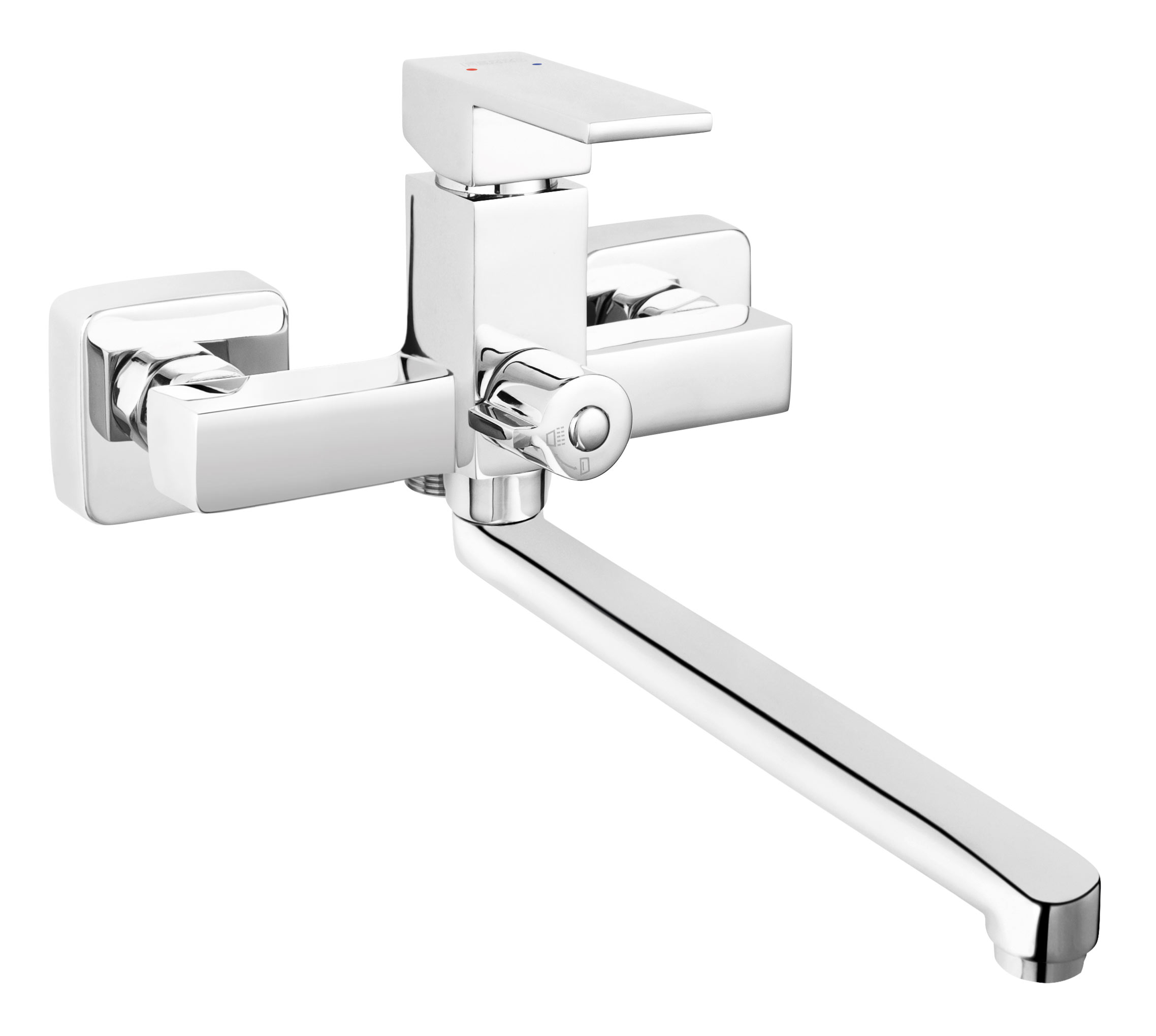 Ferro Zicco bateria umywalkowa ścienna z przyłączem natrysku chrom BZI3A