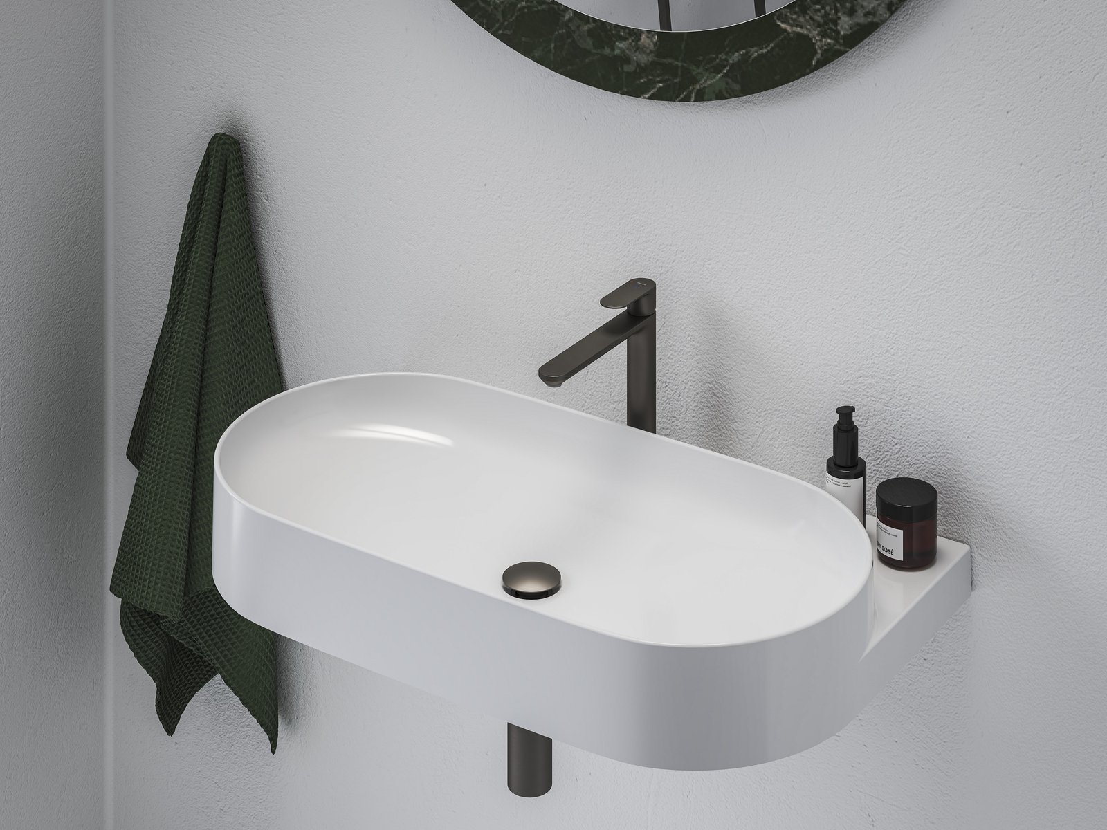 Ravak Eleganta bateria umywalkowa stojąca BeCool grafit szczotkowany X070416