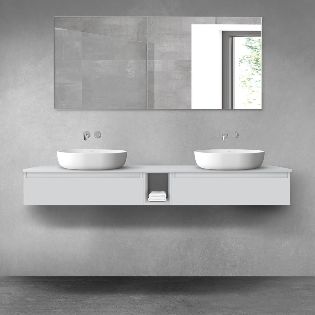 Oltens Vernal zestaw mebli łazienkowych 180 cm z blatem szary mat 68649700 - Wysyłka w 24h