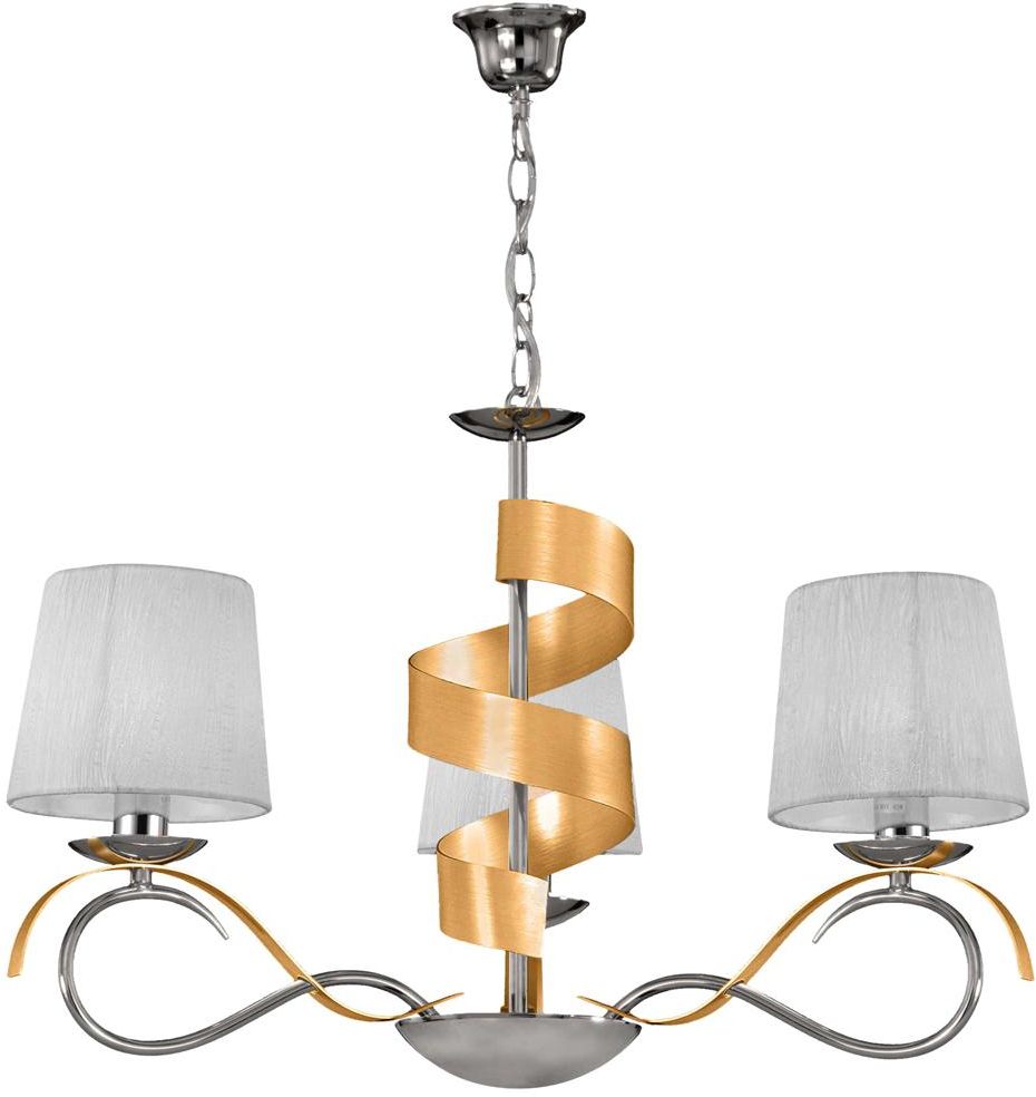 Candellux Denis lampa wisząca 3x40W chrom/złoty 33-23421
