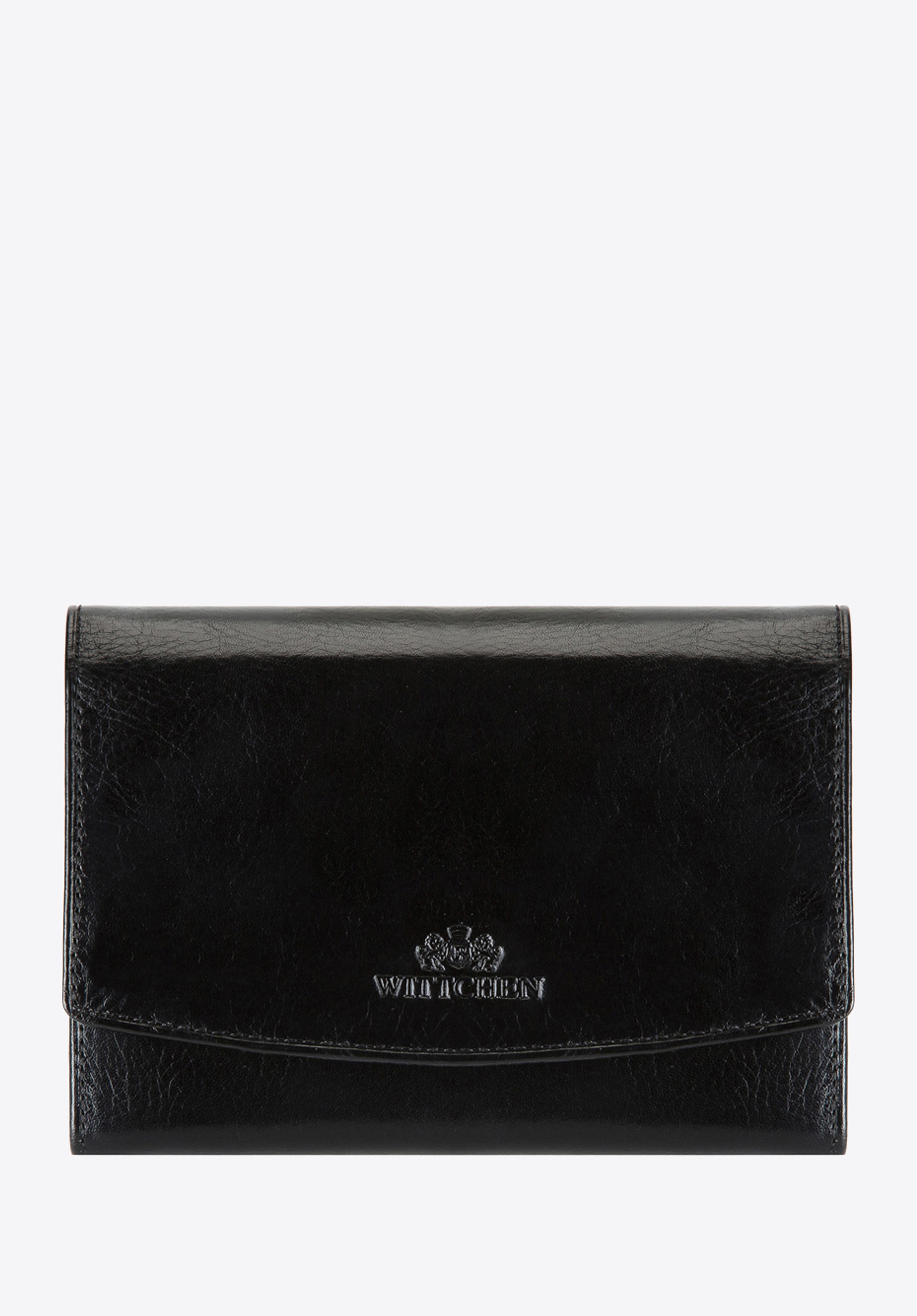 Damski portfel skórzany średni czarny