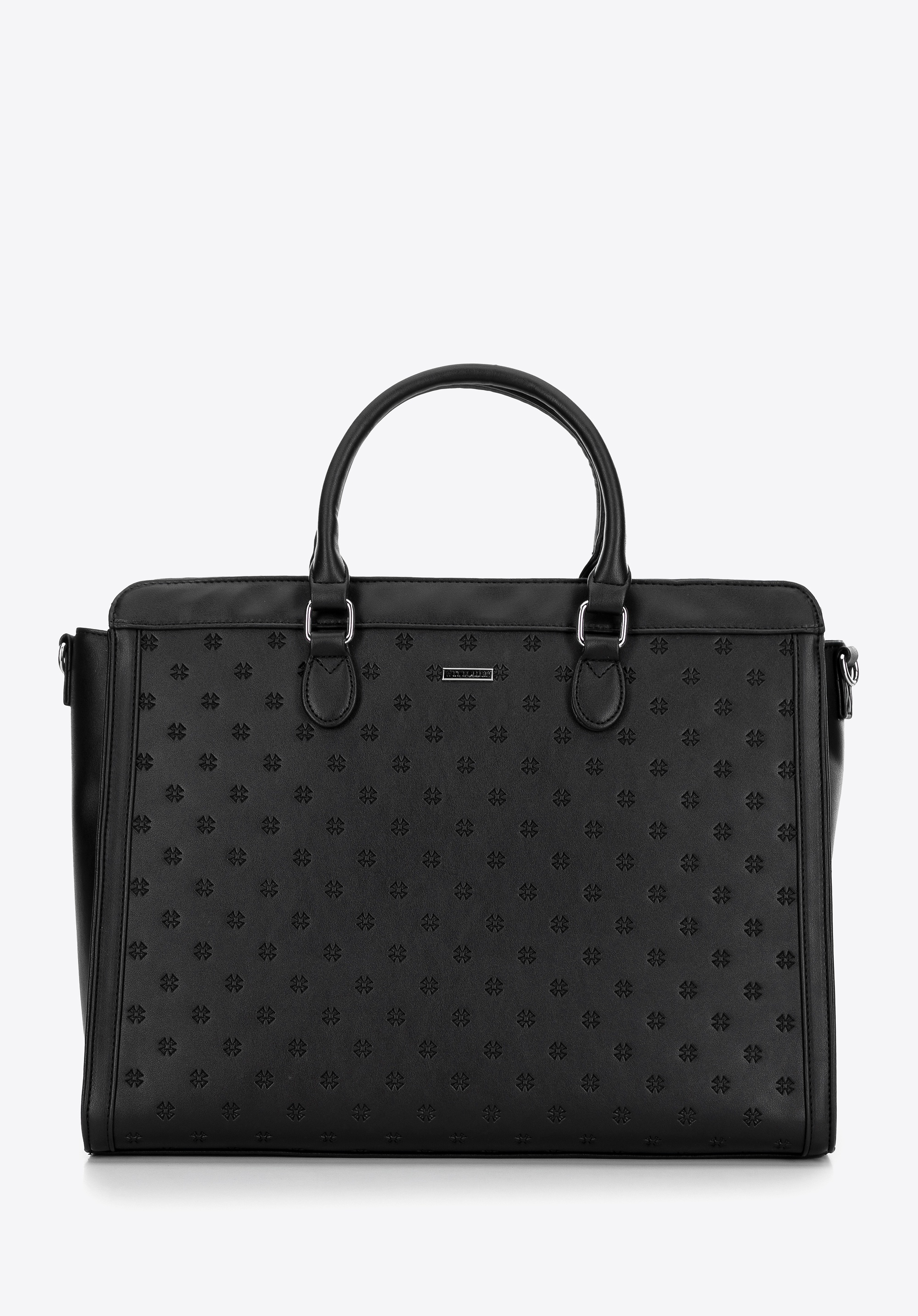 Damski kuferek z etui na laptopa 15,6'' czarno - srebrny