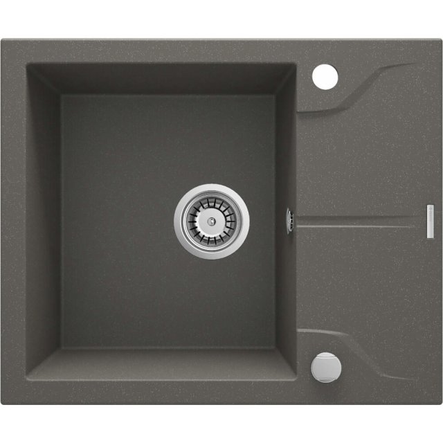 DEANTE Zlewozmywak granitowy ANDANTE 1-komorowy z ociekaczem antracyt