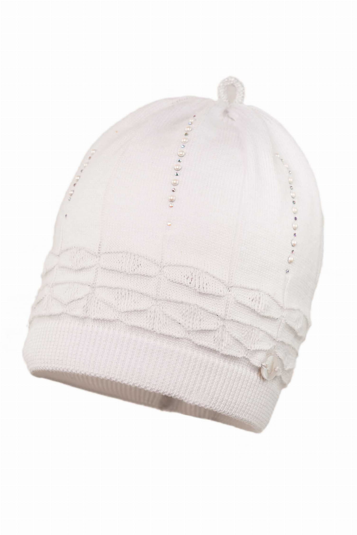 Czapka do chrztu dla dziewczynki