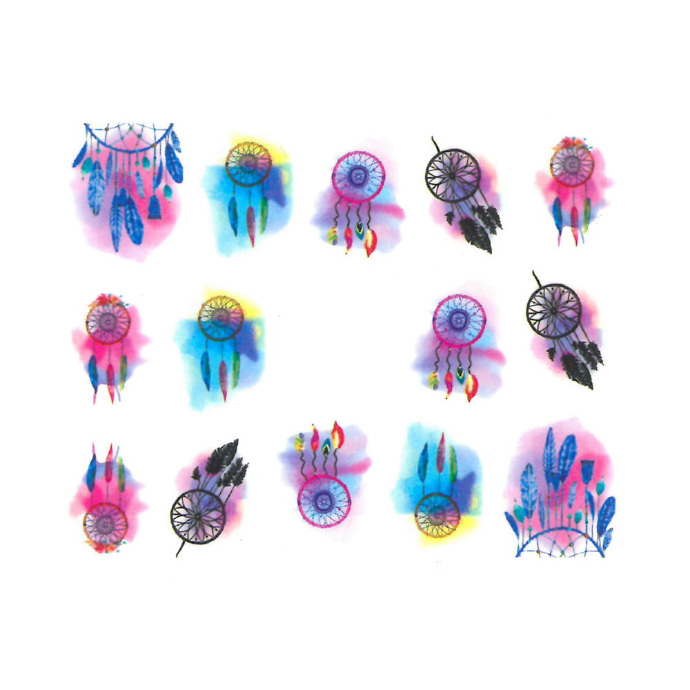 Naklejki wodne do paznokci łapacz snów BN-425