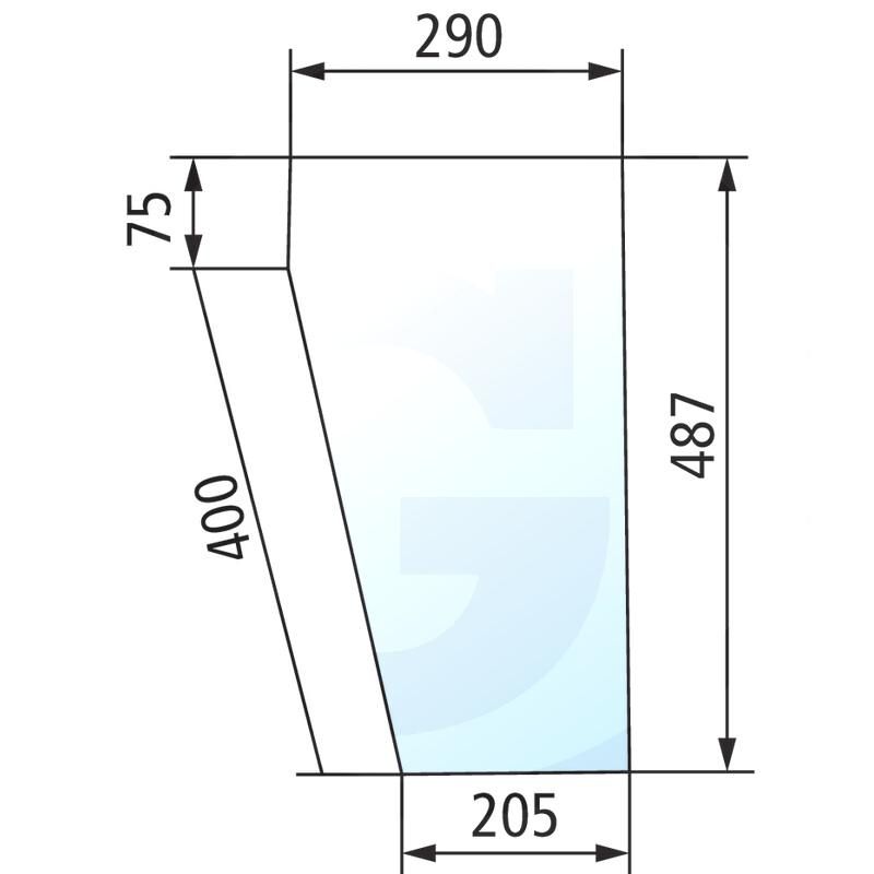 Szyba dzielona prawa i lewa CASE 433 933 520411