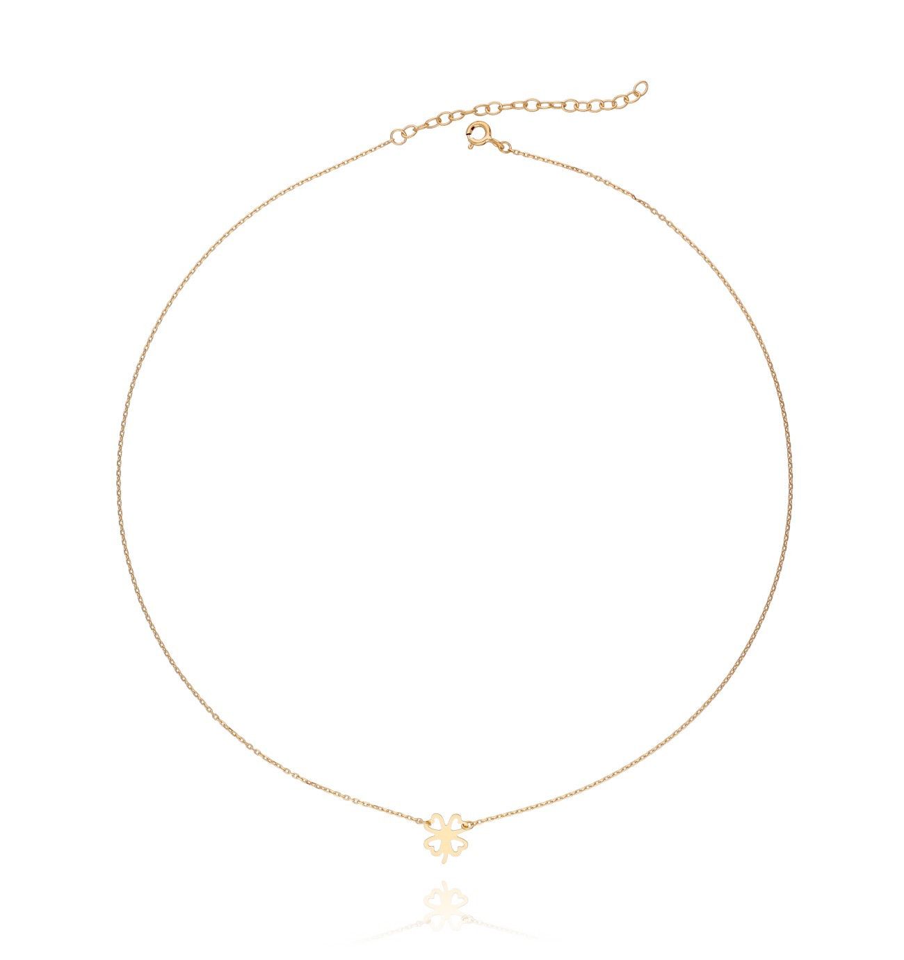 Naszyjnik srebrny pozłacany koniczyna NSE0002