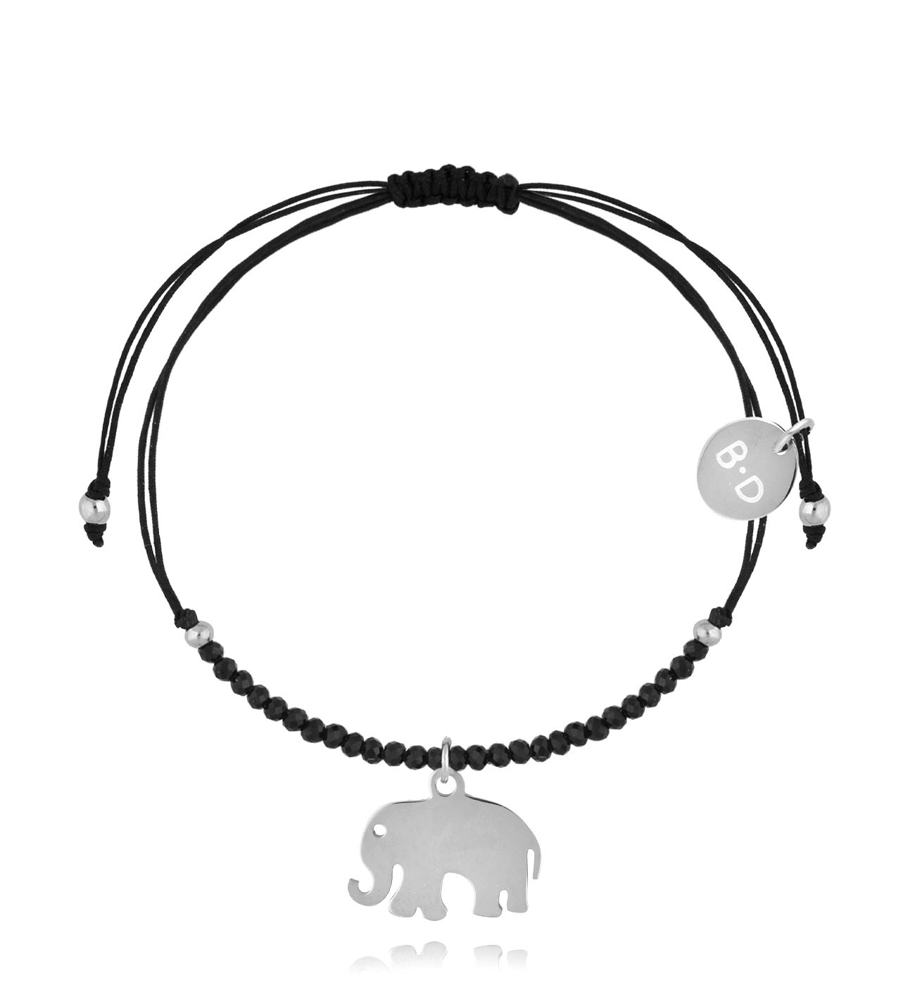 Bransoletka z turmalinami i srebrnym słonikiem Successo BMT0119