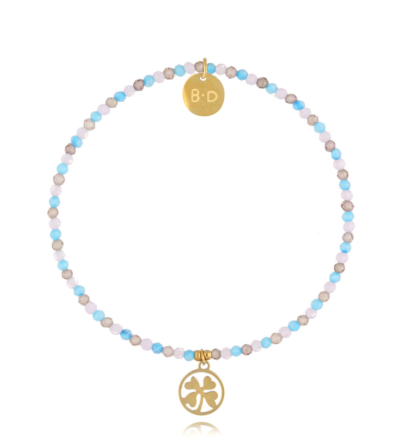 Bransoletka z różowymi opalami i cyrkoniami BTW3054