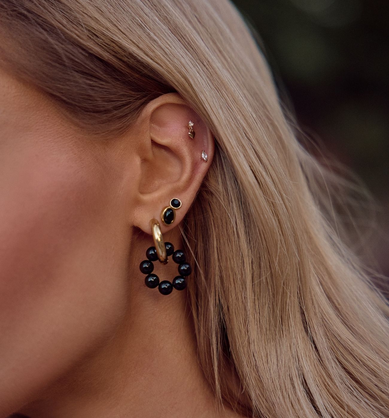 Kolczyki okrągłe z turmalinami Brit - By Dziubeka