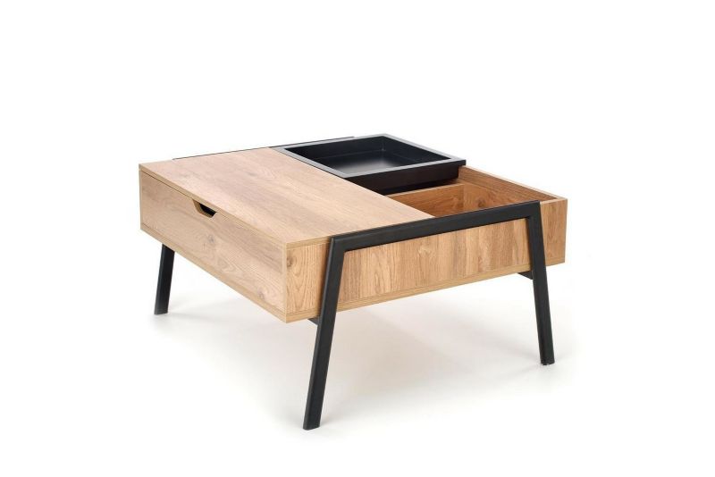 Stolik kawowy prostokątny z podnoszonym blatem i półką do salonu INTESI loftowy 1 szt.