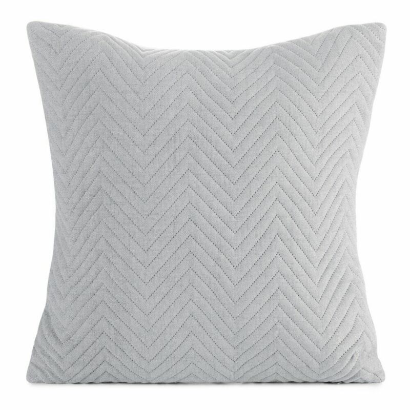 Poszewka LEN/3 Eurofirany dekoracyjna na poduszkę 45x45 cm srebrna jodełka 1 szt.