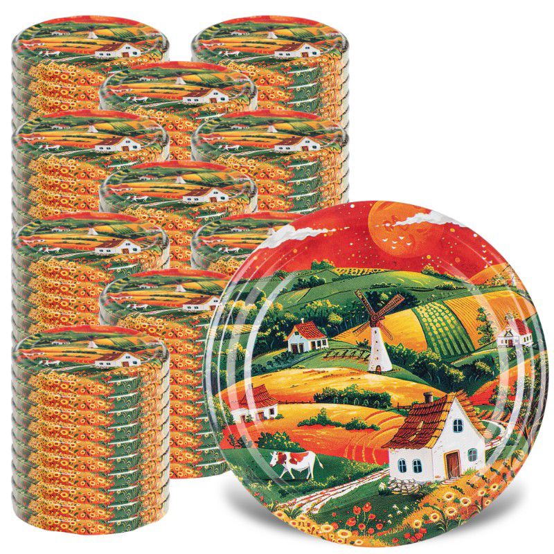 Wieczka KADAX metalowe do słoików fi 82mm Wieś 100 szt.