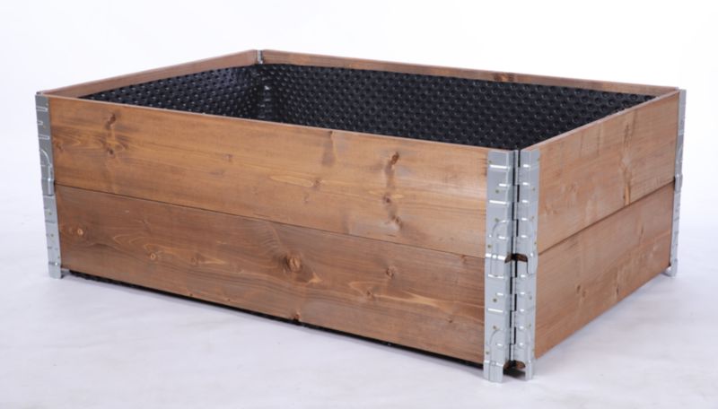 Skrzynia na warzywa MODO24 40x120x80 cm impregnowane brązowe drewno 1 szt. z folią kubełkową 1 szt.