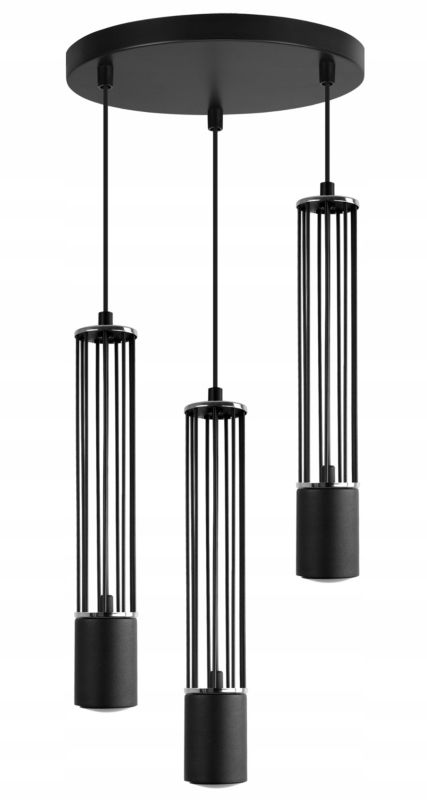Lampa sufitowa wisząca Light Home LH Aria 3x GU10 okrągły 30cm czarny/srebrny 1szt.