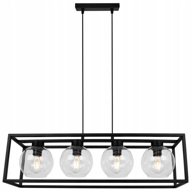 Lampa sufitowa wisząca Light Home LH Haga Cage 4x E27 60W szkło bezbarwny 1szt.