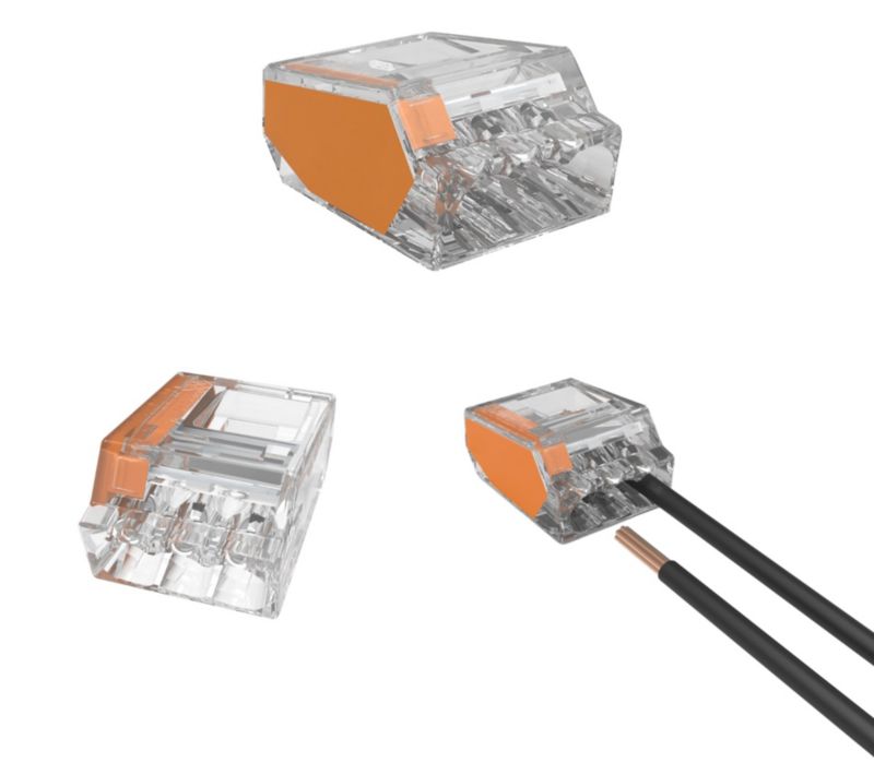 Złączka uniwersalna EDO instalacyjna do przewodów sztywnych maks. 2.5mm² 3-przew. EDO203 100 szt.