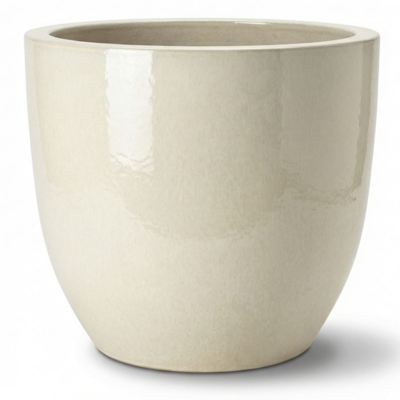 Doniczka ceramiczna Provencelia LANCELOT szkliwiona mrozoodporna 36 x 34 cm Kremowy 1szt