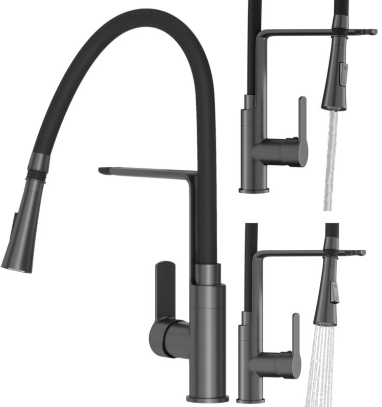 Bateria Kuchenna Granitan Vegas Wyciągana Wylewka Gun Grey 1szt.